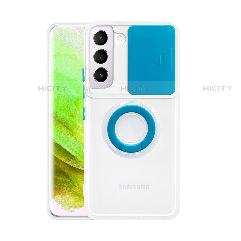 Samsung Galaxy S21 FE 5G用極薄ソフトケース シリコンケース 耐衝撃 全面保護 クリア透明 アンド指輪 S01 サムスン 