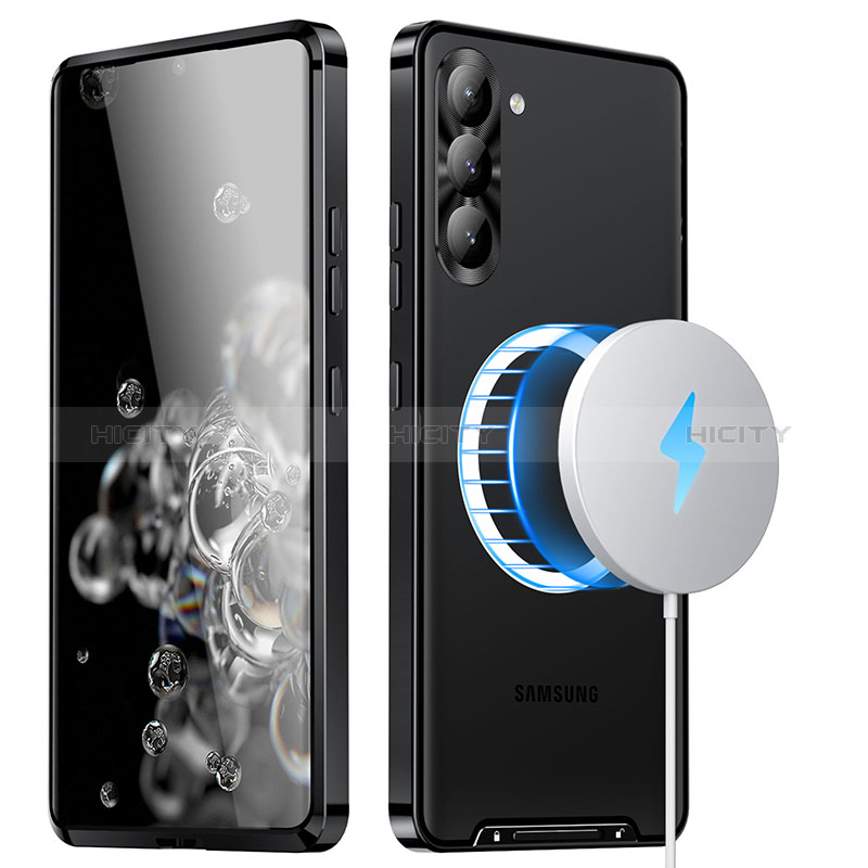 Samsung Galaxy S21 FE 5G用ケース 高級感 手触り良い メタル兼プラスチック バンパー Mag-Safe 磁気 Magnetic LC1 サムスン 