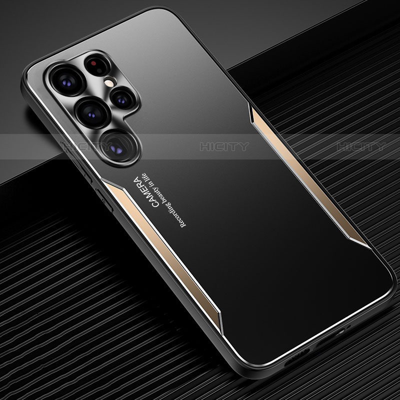 Samsung Galaxy S21 Ultra 5G用ケース 高級感 手触り良い アルミメタル 製の金属製 兼シリコン カバー M03 サムスン 