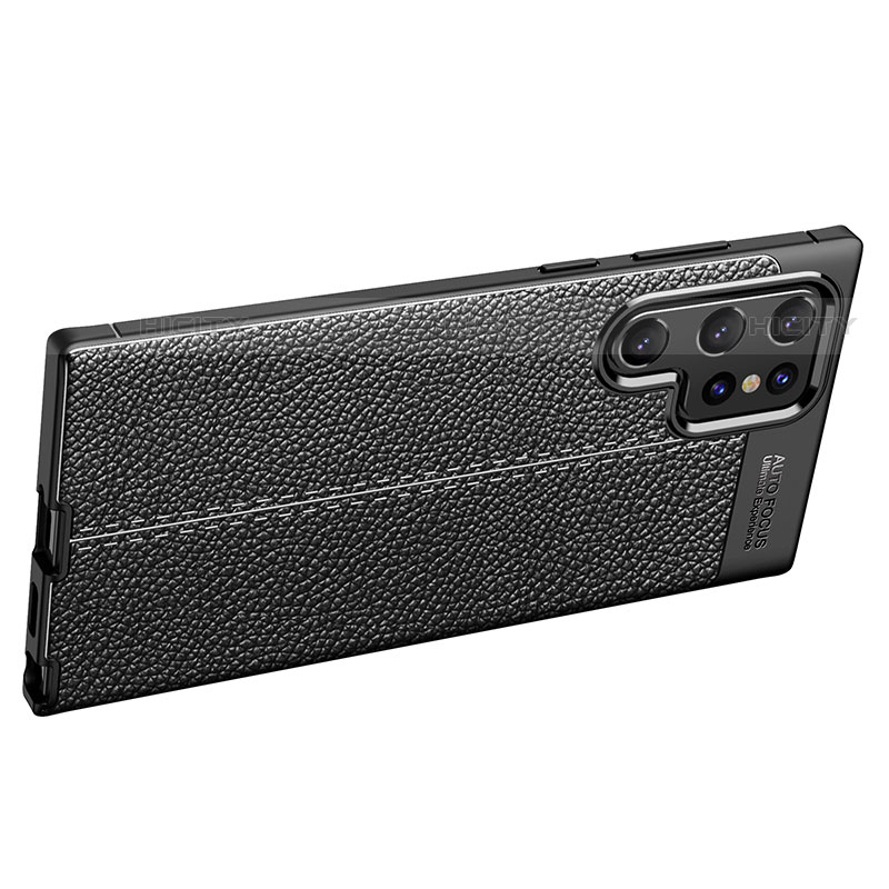 Samsung Galaxy S21 Ultra 5G用シリコンケース ソフトタッチラバー レザー柄 カバー S01 サムスン 