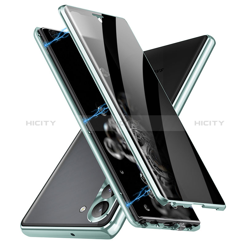 Samsung Galaxy S22 5G用ケース 高級感 手触り良い アルミメタル 製の金属製 360度 フルカバーバンパー 鏡面 カバー LK2 サムスン グリーン