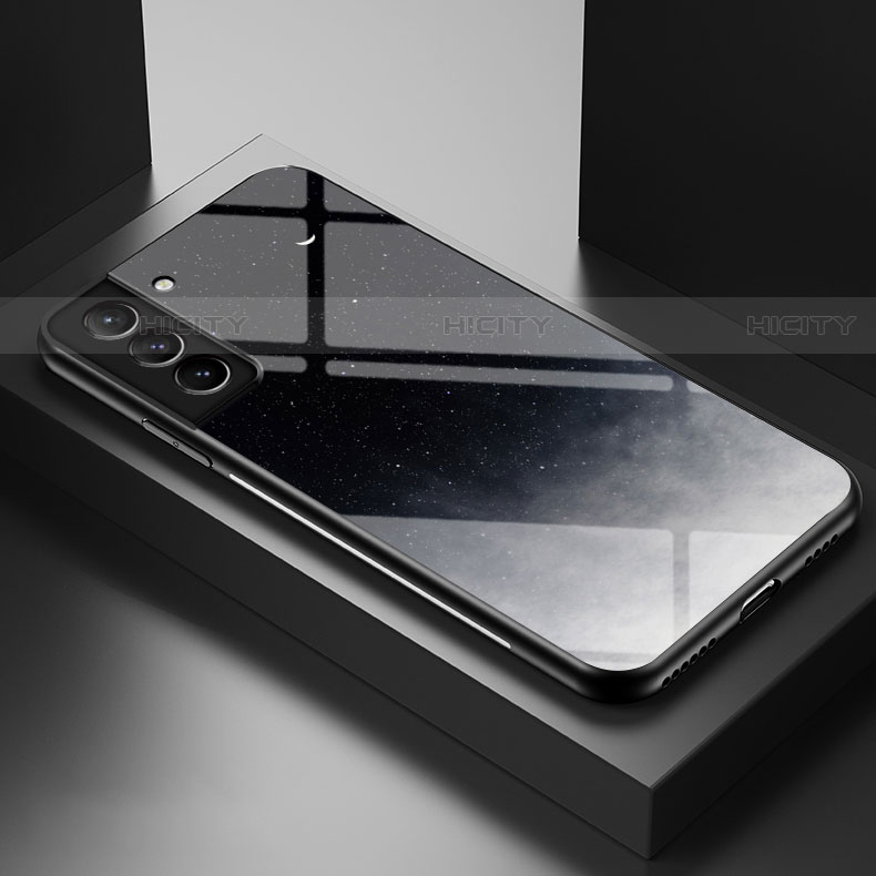 Samsung Galaxy S22 Plus 5G用ハイブリットバンパーケース プラスチック 星空 鏡面 カバー S01 サムスン ブラック