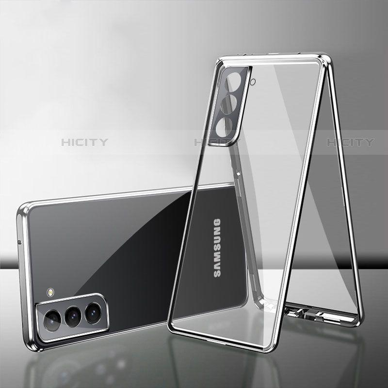 Samsung Galaxy S22 Plus 5G用ケース 高級感 手触り良い アルミメタル 製の金属製 360度 フルカバーバンパー 鏡面 カバー M03 サムスン 