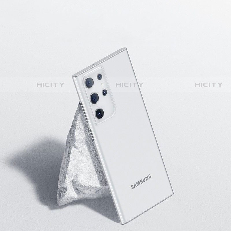 Samsung Galaxy S22 Ultra 5G用極薄ケース クリア透明 プラスチック 質感もマットH01 サムスン ホワイト