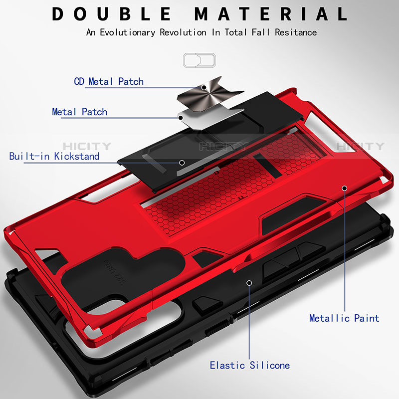 Samsung Galaxy S22 Ultra 5G用ハイブリットバンパーケース スタンド プラスチック 兼シリコーン カバー マグネット式 A04 サムスン 