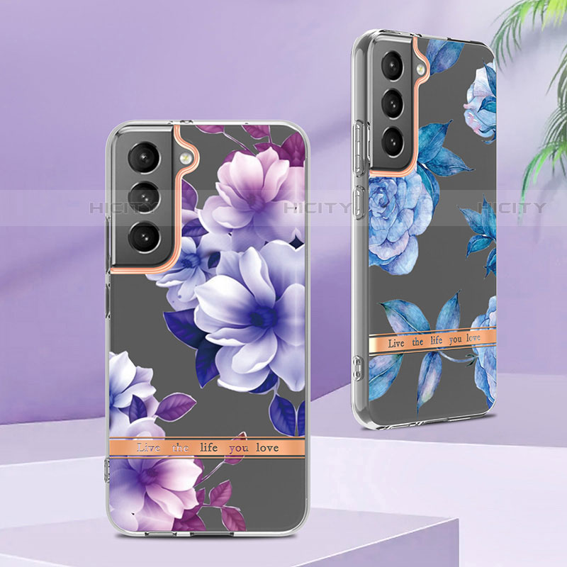 Samsung Galaxy S23 5G用シリコンケース ソフトタッチラバー 花 カバー サムスン 