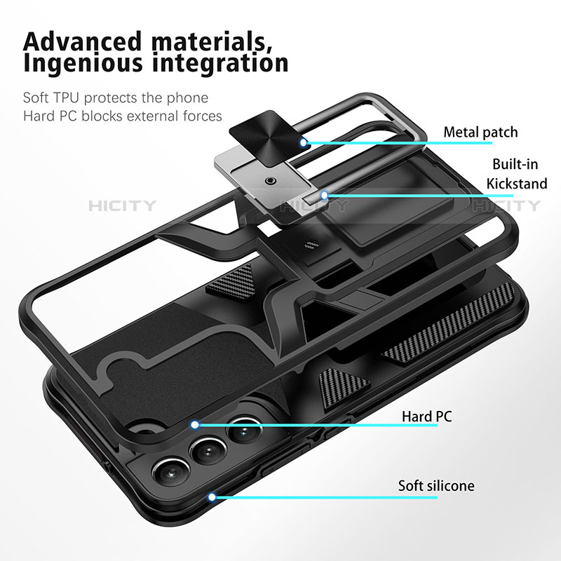 Samsung Galaxy S23 Plus 5G用ハイブリットバンパーケース スタンド プラスチック 兼シリコーン カバー マグネット式 A05 サムスン 