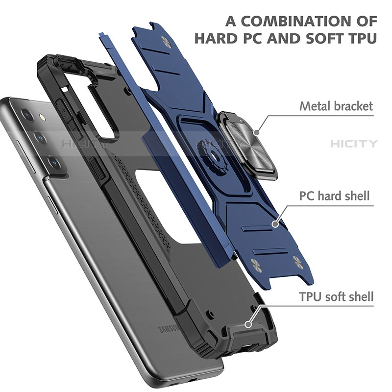 Samsung Galaxy S23 Plus 5G用ハイブリットバンパーケース プラスチック アンド指輪 マグネット式 T05 サムスン 