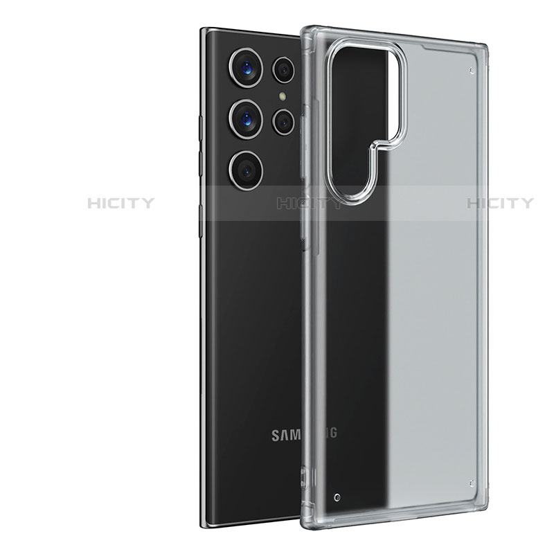 Samsung Galaxy S23 Ultra 5G用極薄ケース クリア透明 プラスチック 質感もマットU04 サムスン ホワイト