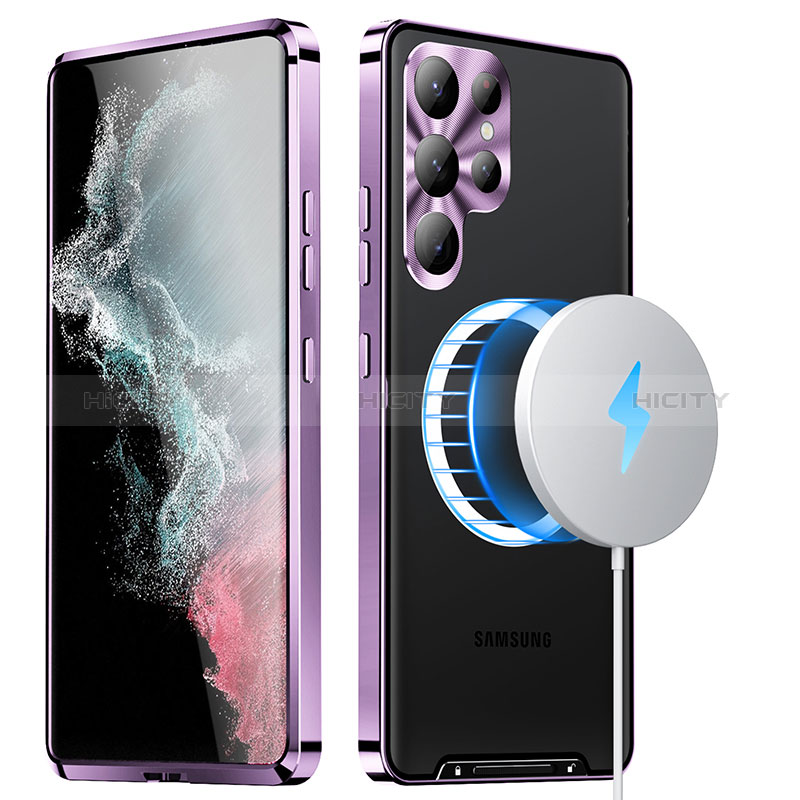Samsung Galaxy S23 Ultra 5G用ケース 高級感 手触り良い メタル兼プラスチック バンパー Mag-Safe 磁気 Magnetic LK2 サムスン 