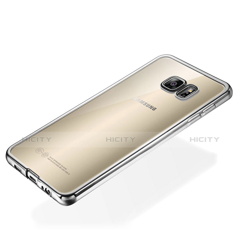 Samsung Galaxy S6 Edge+ Plus SM-G928F用極薄ソフトケース シリコンケース 耐衝撃 全面保護 クリア透明 S01 サムスン シルバー