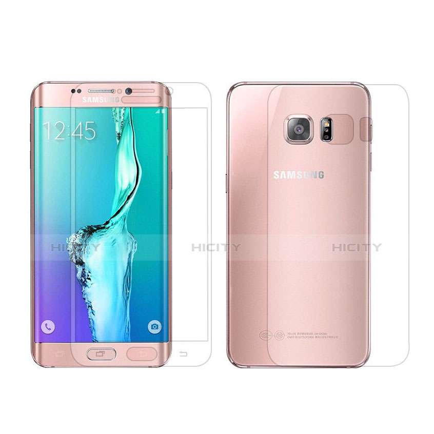 Samsung Galaxy S6 Edge SM-G925用高光沢 液晶保護フィルム 背面保護フィルム同梱 サムスン クリア