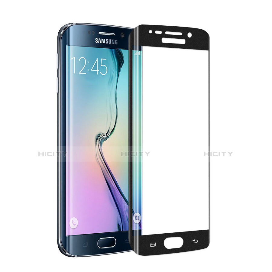 Samsung Galaxy S6 Edge SM-G925用強化ガラス フル液晶保護フィルム サムスン ブラック