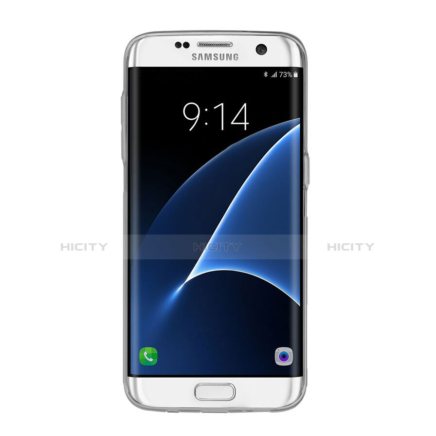 Samsung Galaxy S7 Edge G935F用極薄ソフトケース シリコンケース 耐衝撃 全面保護 クリア透明 サムスン グレー