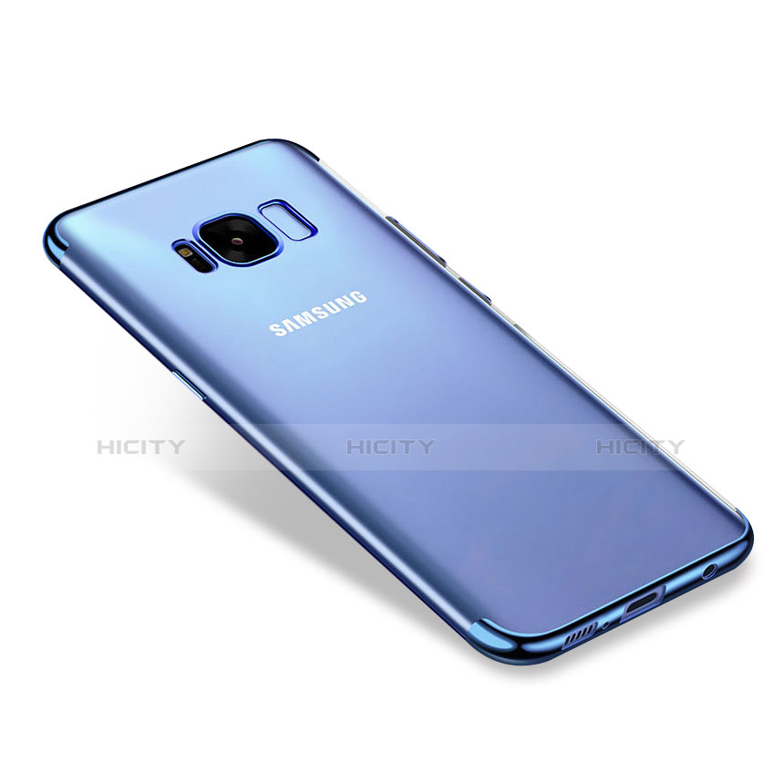 Samsung Galaxy S8用極薄ソフトケース シリコンケース 耐衝撃 全面保護 クリア透明 H01 サムスン ネイビー