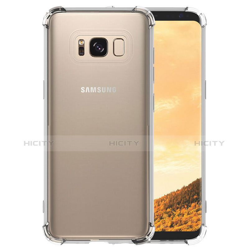 Samsung Galaxy S8用極薄ソフトケース シリコンケース 耐衝撃 全面保護 クリア透明 T10 サムスン クリア