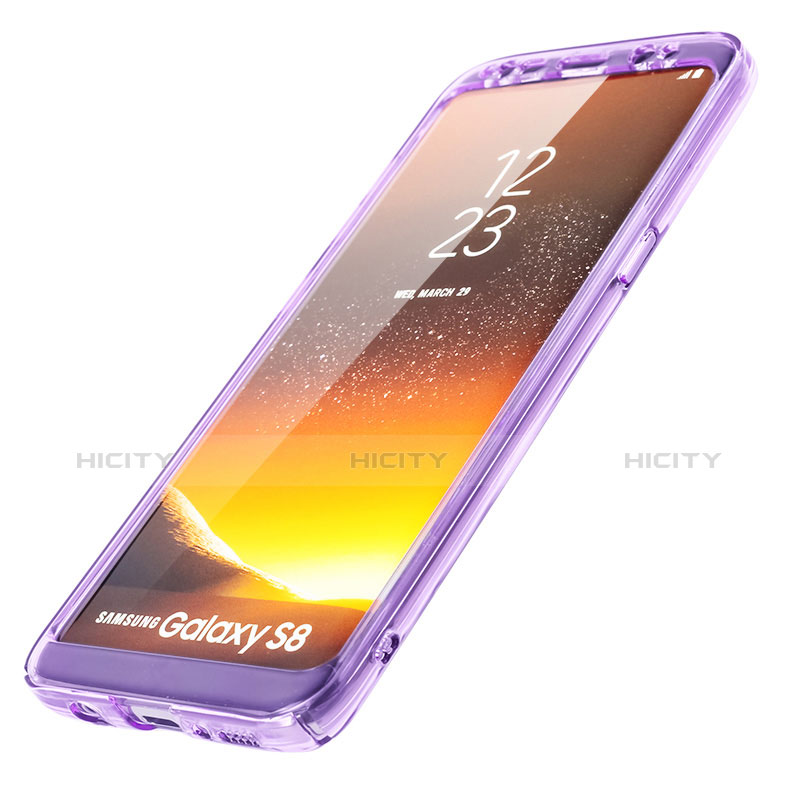 Samsung Galaxy S8用ソフトケース フルカバー クリア透明 サムスン パープル