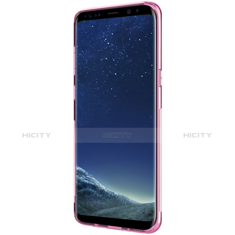 Samsung Galaxy S8用極薄ソフトケース シリコンケース 耐衝撃 全面保護 クリア透明 T15 サムスン ピンク