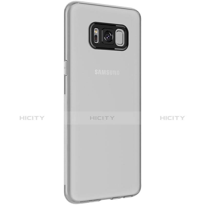 Samsung Galaxy S8用極薄ソフトケース シリコンケース 耐衝撃 全面保護 クリア透明 T15 サムスン グレー