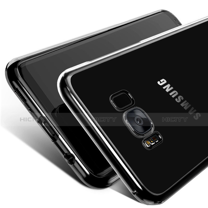 Samsung Galaxy S8用極薄ソフトケース シリコンケース 耐衝撃 全面保護 クリア透明 H09 サムスン ブラック