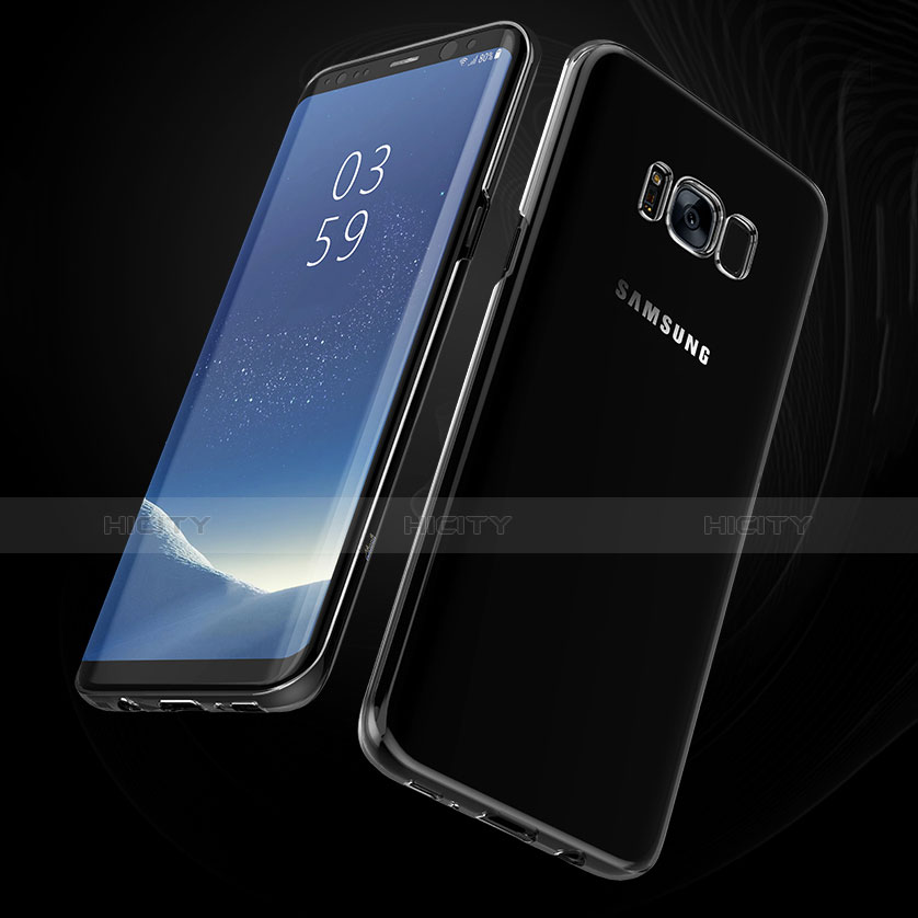 Samsung Galaxy S8用極薄ソフトケース シリコンケース 耐衝撃 全面保護 クリア透明 H09 サムスン ブラック