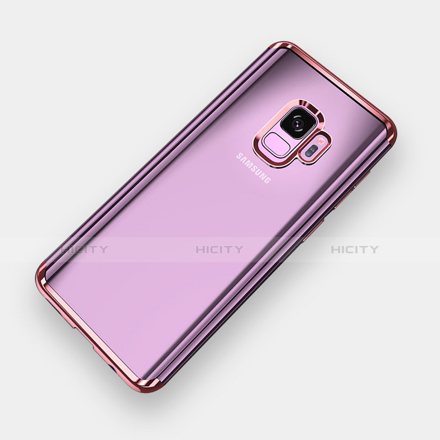 Samsung Galaxy S9用極薄ソフトケース シリコンケース 耐衝撃 全面保護 クリア透明 H04 サムスン ローズゴールド