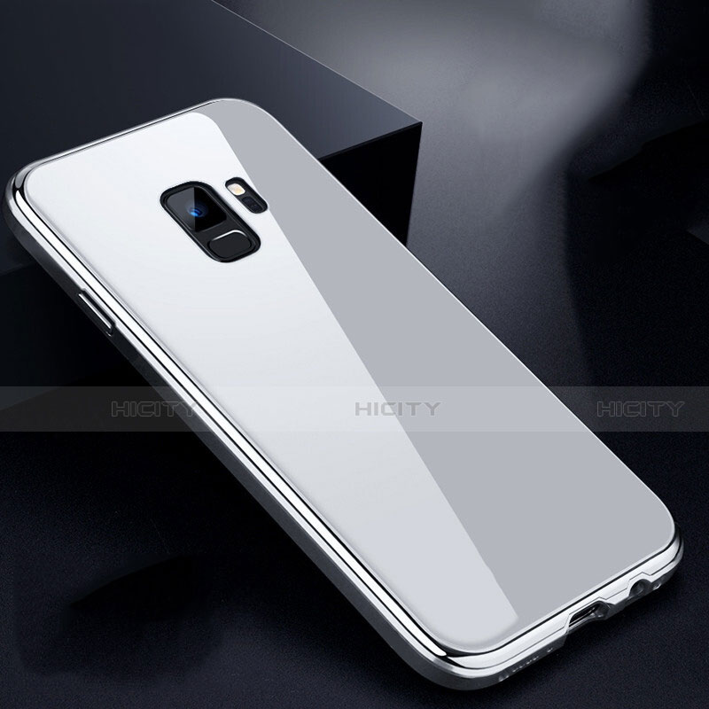 Samsung Galaxy S9用ケース 高級感 手触り良い アルミメタル 製の金属製 360度 フルカバーバンパー 鏡面 カバー サムスン ホワイト