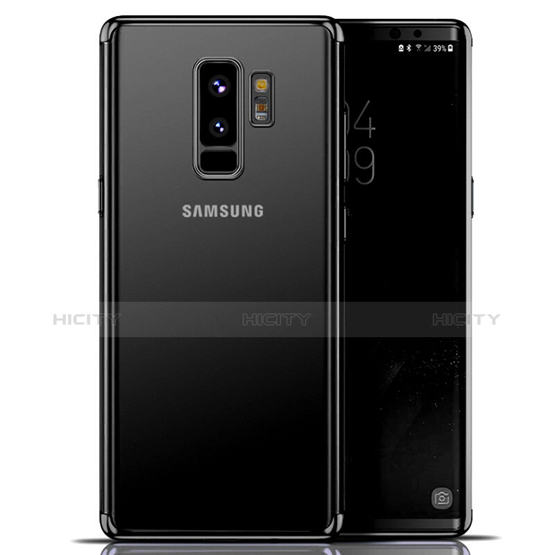 Samsung Galaxy S9 Plus用極薄ソフトケース シリコンケース 耐衝撃 全面保護 クリア透明 T06 サムスン ブラック