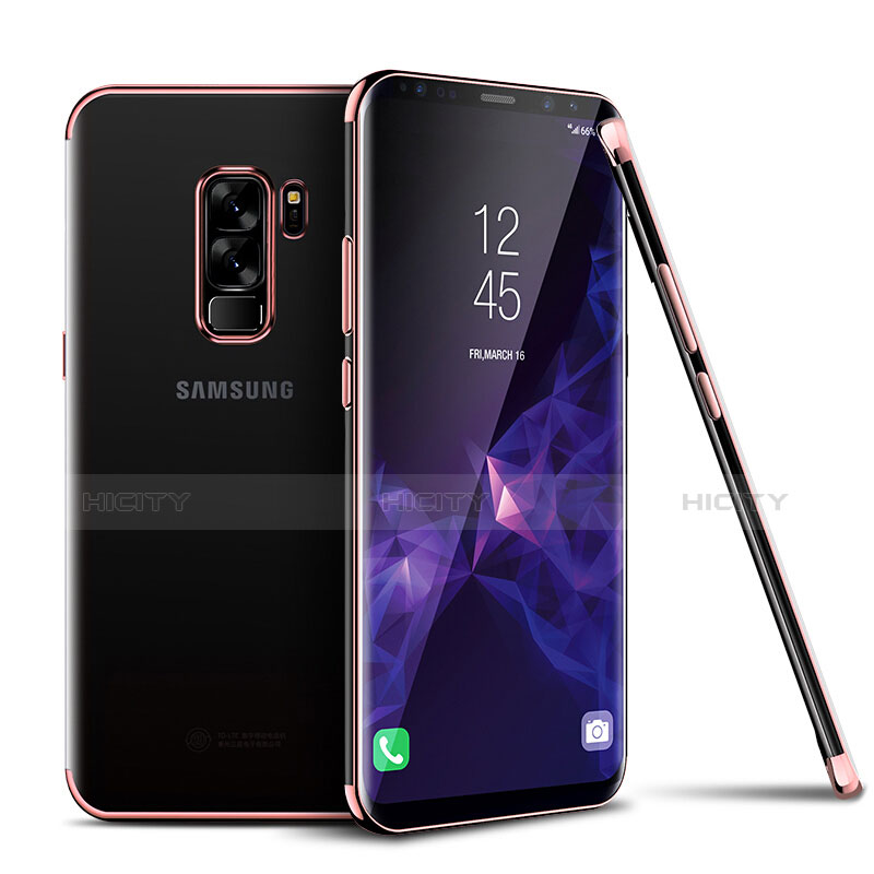 Samsung Galaxy S9 Plus用極薄ソフトケース シリコンケース 耐衝撃 全面保護 クリア透明 H01 サムスン ローズゴールド