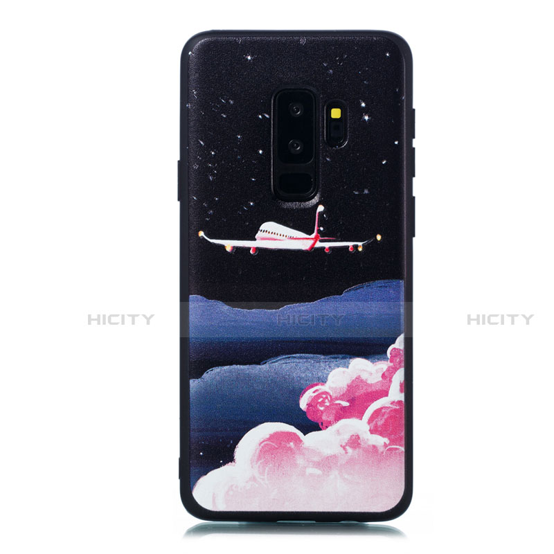 Samsung Galaxy S9 Plus用シリコンケース ソフトタッチラバー バタフライ パターン カバー S01 サムスン マルチカラー