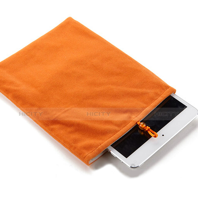 Samsung Galaxy Tab A7 4G 10.4 SM-T505用ソフトベルベットポーチバッグ ケース サムスン オレンジ
