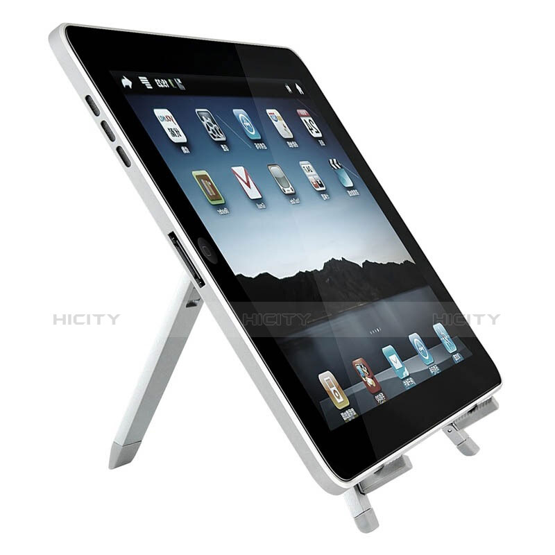 Samsung Galaxy Tab S6 Lite 10.4 SM-P610用スタンドタイプのタブレット ホルダー ユニバーサル サムスン シルバー