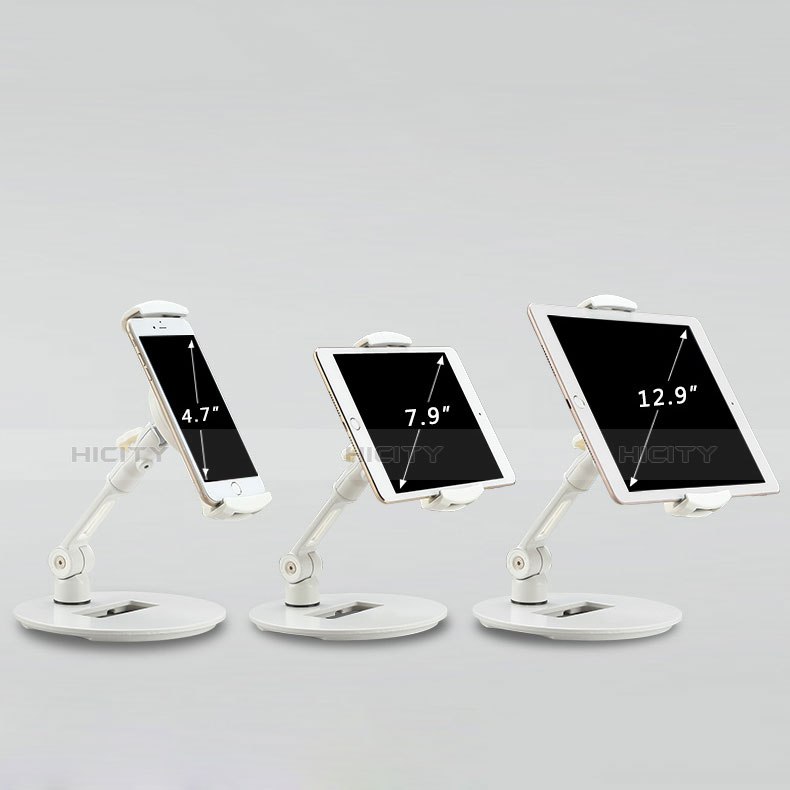 Samsung Galaxy Tab S6 Lite 10.4 SM-P610用スタンドタイプのタブレット クリップ式 フレキシブル仕様 H06 サムスン ホワイト