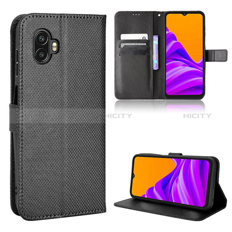 Samsung Galaxy XCover 6 Pro 5G用手帳型 レザーケース スタンド カバー BY5 サムスン ブラック