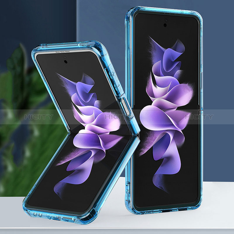 Samsung Galaxy Z Flip3 5G用ハイブリットバンパーケース 透明 プラスチック カバー P01 サムスン 