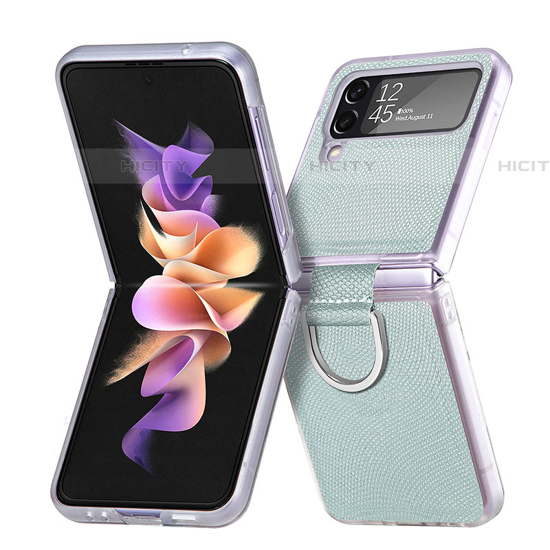 Samsung Galaxy Z Flip4 5G用ハードケース プラスチック 質感もマット カバー H05 サムスン グリーン