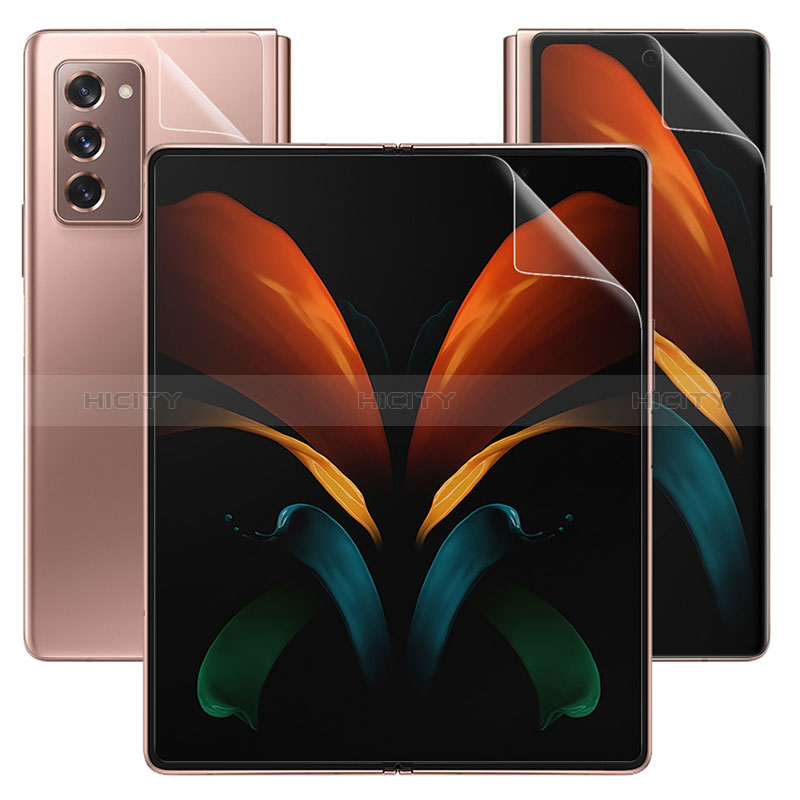 Samsung Galaxy Z Fold2 5G用高光沢 液晶保護フィルム 背面保護フィルム同梱 F02 サムスン クリア