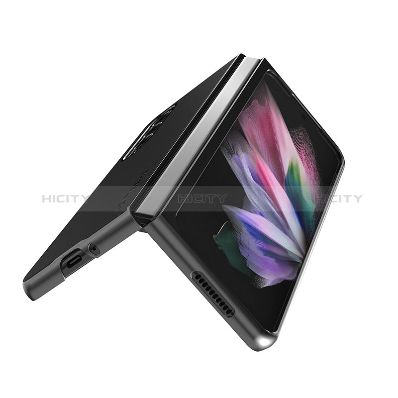 Samsung Galaxy Z Fold3 5G用ハイブリットバンパーケース 高級感 手触り良いレザー柄 兼プラスチック LC1 サムスン 