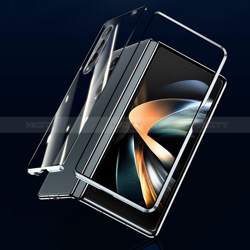 Samsung Galaxy Z Fold3 5G用ケース 高級感 手触り良い アルミメタル 製の金属製 360度 フルカバーバンパー 鏡面 カバー P04 サムスン 