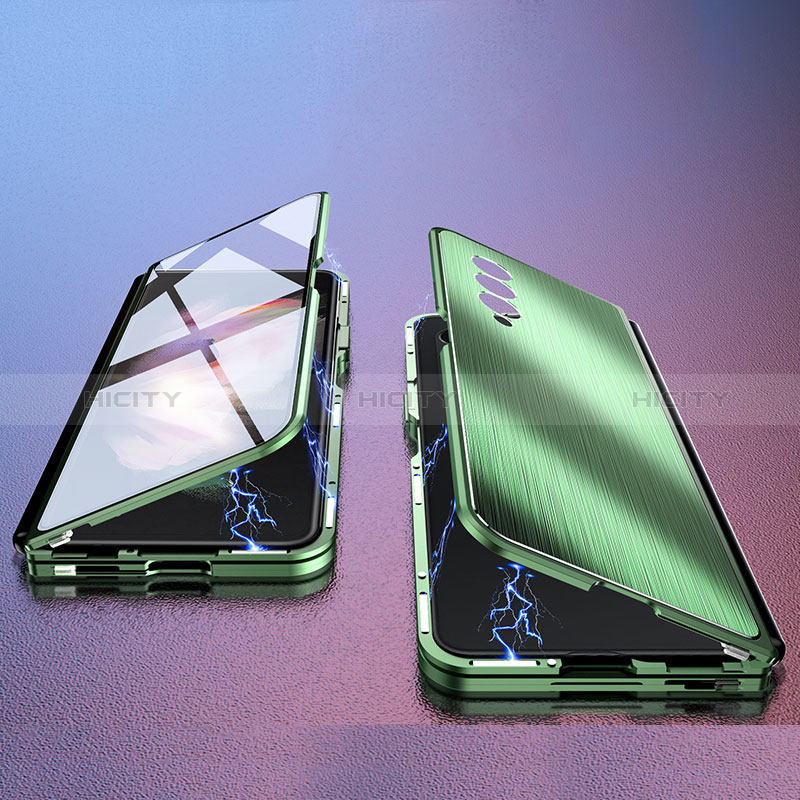 Samsung Galaxy Z Fold3 5G用360度 フルカバー ケース 高級感 手触り良い アルミメタル 製の金属製 P02 サムスン 