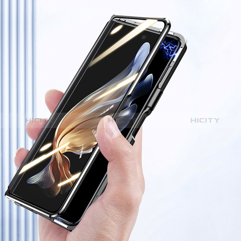 Samsung Galaxy Z Fold3 5G用ケース 高級感 手触り良い アルミメタル 製の金属製 360度 フルカバーバンパー 鏡面 カバー P01 サムスン 