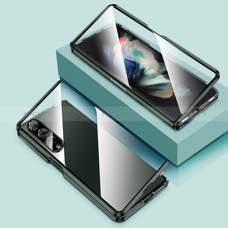 Samsung Galaxy Z Fold3 5G用ケース 高級感 手触り良い アルミメタル 製の金属製 360度 フルカバーバンパー 鏡面 カバー P03 サムスン 