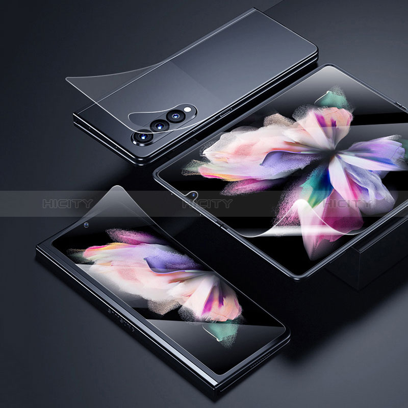 Samsung Galaxy Z Fold3 5G用高光沢 液晶保護フィルム 背面保護フィルム同梱 F02 サムスン クリア