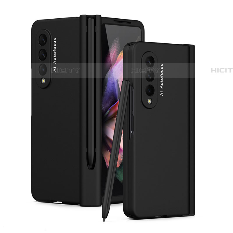 Samsung Galaxy Z Fold4 5G用ハードケース プラスチック 質感もマット カバー T01 サムスン ブラック