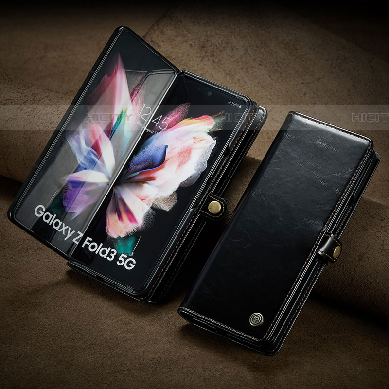 Samsung Galaxy Z Fold4 5G用手帳型 レザーケース スタンド カバー CS3 サムスン ブラック