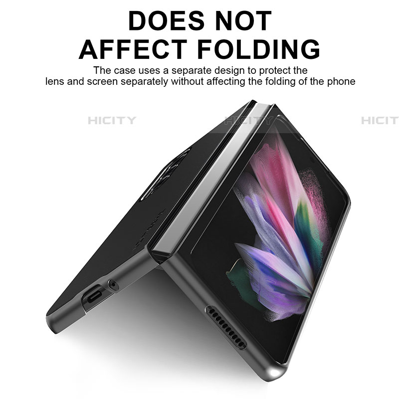 Samsung Galaxy Z Fold4 5G用ハイブリットバンパーケース 高級感 手触り良いレザー柄 兼プラスチック LC1 サムスン 