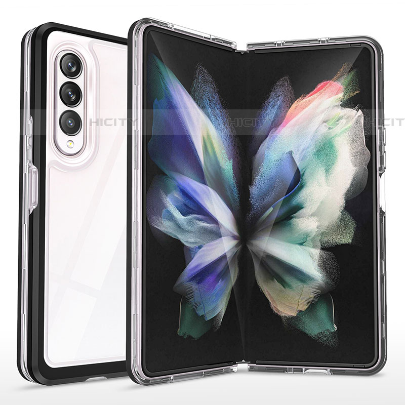 Samsung Galaxy Z Fold4 5G用ハイブリットバンパーケース クリア透明 プラスチック 鏡面 カバー MQ1 サムスン 