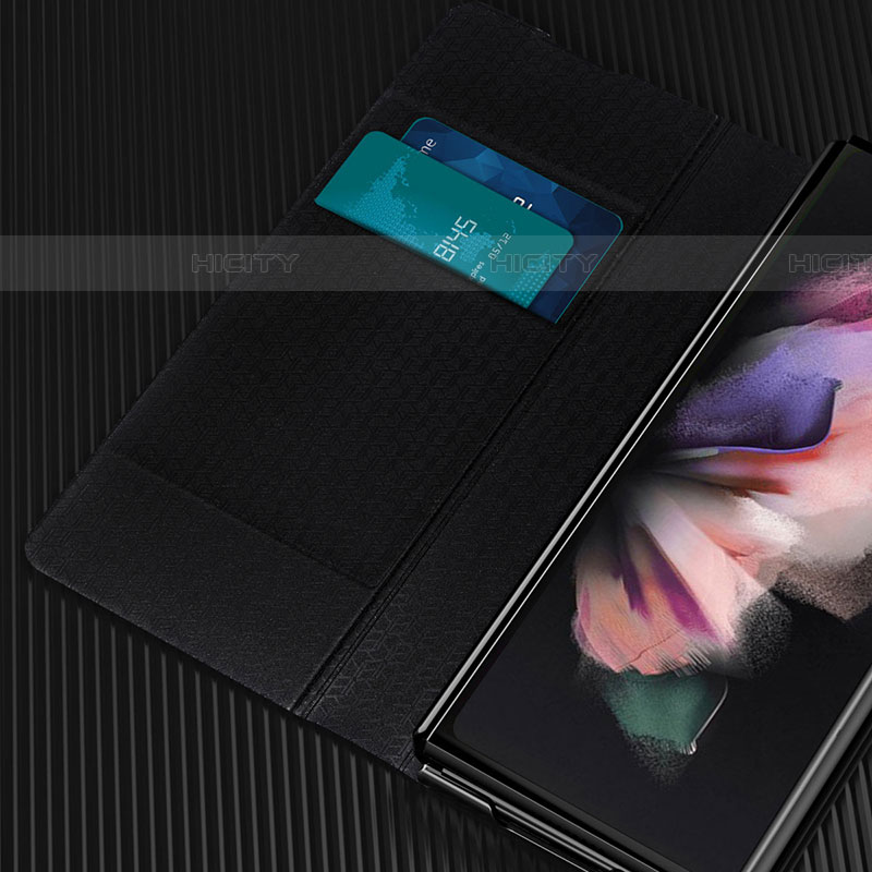 Samsung Galaxy Z Fold4 5G用ハイブリットバンパーケース 高級感 手触り良いレザー柄 兼プラスチック H02 サムスン 