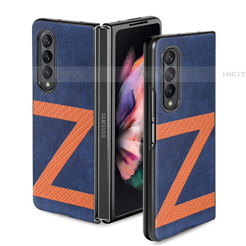 Samsung Galaxy Z Fold4 5G用ハイブリットバンパーケース 高級感 手触り良いレザー柄 兼プラスチック H08 サムスン 