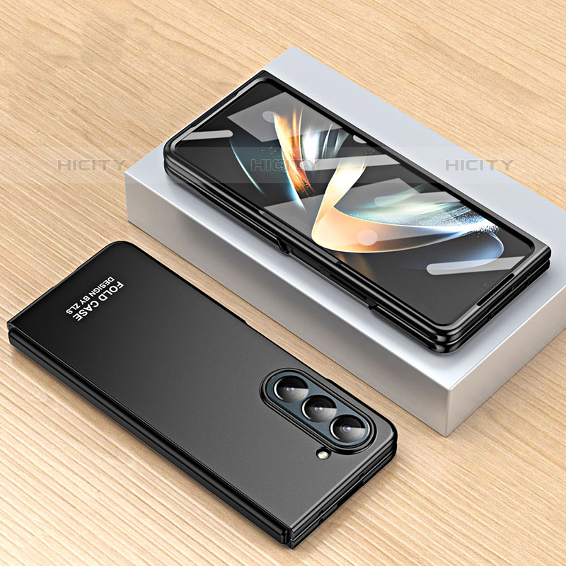 Samsung Galaxy Z Fold5 5G用ハードケース プラスチック 質感もマット 前面と背面 360度 フルカバー ZL3 サムスン ブラック